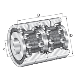 Axial-Schrägkugellager ZKLN..-2RS-2AP, zweiseitig wirkend