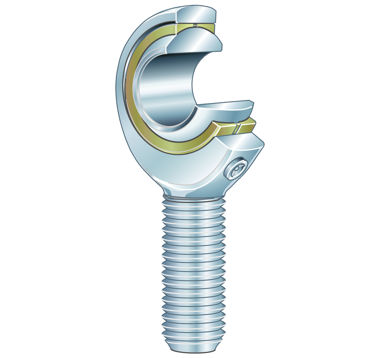 NIRO-Gelenkkopf, mit Außengewinde, Rechtsgewinde, wartungsfrei, Gleitbelag: PTFE-Folie, offen GAKSR30-PS