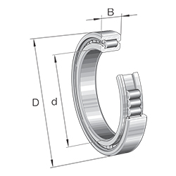 Zylinderrollenlager SL18..-B, vollrollig, 1-reihig, Stützlager, Bauform SL18