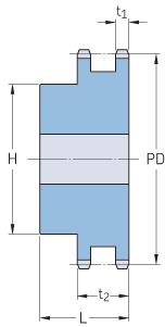 SKF Duplexbuchsen mit Nabe 1″ × 17 mm für 16B-2 Ketten