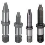 Aufnahmebolzen mit Bund / rund, rautenförmig / gerundeter Kegel / Gewindezapfen / g6 / Stahl, Werkzeugstahl / TiCN, Dicoat
