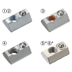 Nutensteine / Serie 6 / rostfreier Stahl, Stahl / HFS / nachträgliche Montage / mit Kugelfeder / Ausführung wählbar 