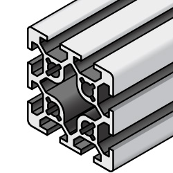 Alu-Konstruktionsprofile / Serie 6, HFS□-□, HFSB6-□, KHFS□-□, KHFSB□-□ / Aluminium extrudiert / eloxiert / 50x50 / Nut 8