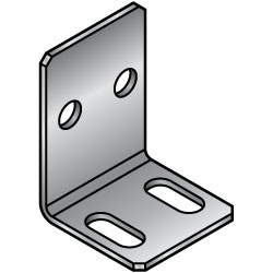 Blechverbinder-Montagewinkel / FSMCS / Material wählbar / 4 Bohrungen, Langloch