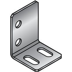 Blechverbinder-Montagewinkel / FADBS / Material wählbar / 4 Bohrungen, Langloch