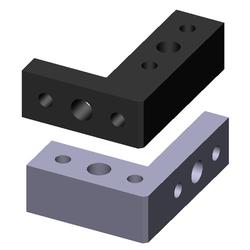 [NAAMS] Konfigurierbarer L-Block 3x3 mit seitlichen Bohrungen