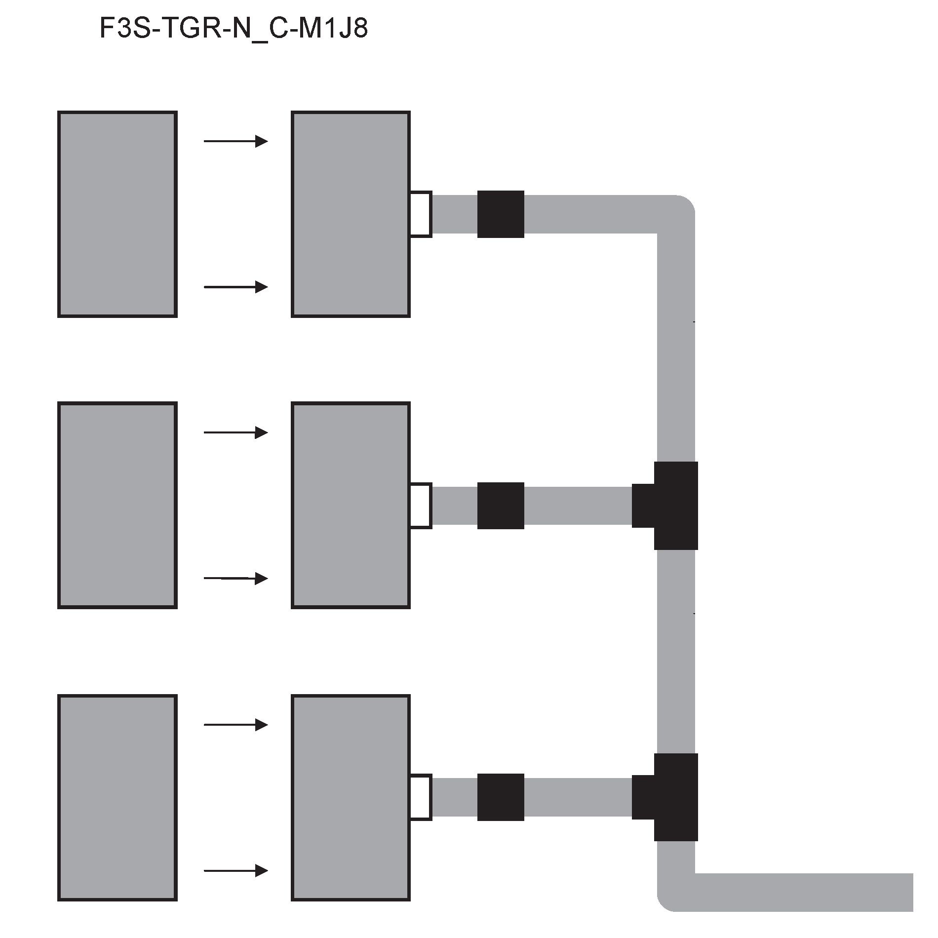 T-Steckverbinder und Verbindungskabel für Berührungslos wirkende Sicherheitsschalter mit codierten Hallsensoren F3S-TGR-N□C