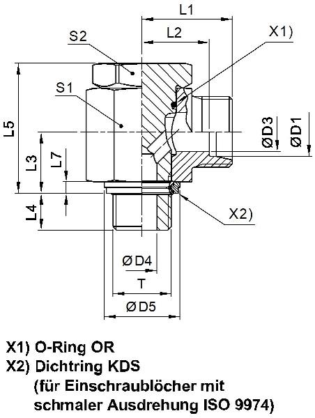 PARKER Hochdruck-Winkel-Schwenkverschraubung WH-R-KDS WH08ZLRKD71
