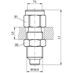 Manometer-Anschlussverschraubung mit Prüfpunkt / MAV1/2MA3CF, MAV-MA3 / T-Verbinder