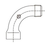 Verbinder für Stahlrohre mit Gewinde-Rohrverbinder Außen- und Innendurchmesser Langbogen