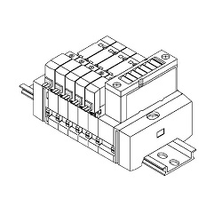 5-Wege-Magnetventile / SY3000/5000, Ventilblock, externe Vorsteuerung / Schalldämpfer eingebauter Typ