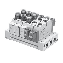 5-port solenoid valve SY9000 series direct piping type manifold split type base individual wiring type