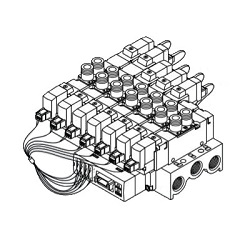 5-port solenoid valve Direct piping type VQZ1000 / 2000/3000 series manifold EX510 serial transmission system compatible