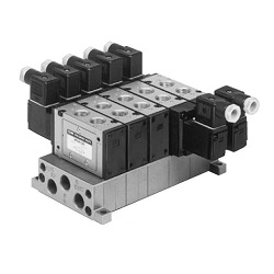 5-port solenoid valve pilot type direct piping type VFS3000 series manifold