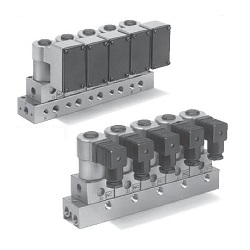 3-port solenoid valve poppet type elastic seal VT315 series manifold