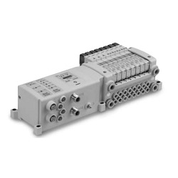 5-port solenoid valve base piping type plug-in unit VQC1000 series manifold VV5QC11-02C6MD0