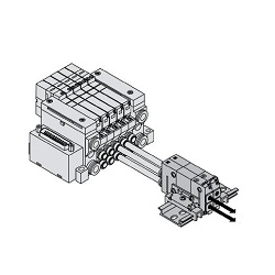 5-Wege-Magnetventile / Steckeinheit, Sockelmontage, VQ1000, separat montierter Perfect Block