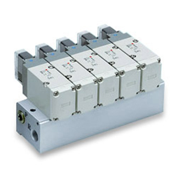 3-Wege-Elektromagnetventil, Weichdichtender Schieber, Mehrfachanschlussplatte, VP300 / 500 / 700 Serie VV3P3-41-021-02F