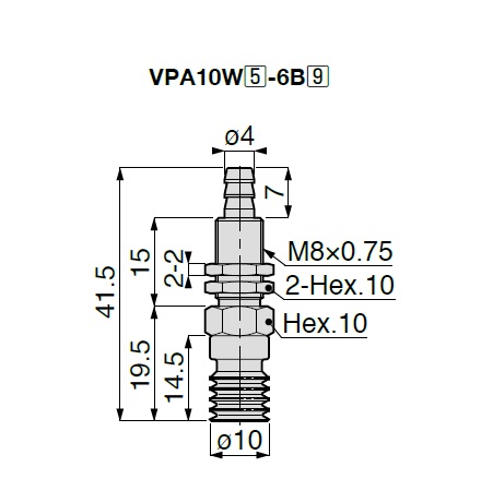Vakuumsauger mehrstufiger Bauform der Aufnahme VPA-Schlauchanschlussmodell