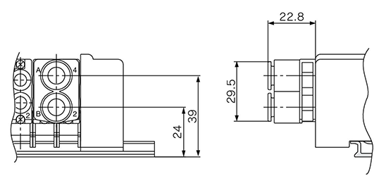 5-port solenoid valve SQ1000 / SQ2000 series manifold optional parts outline drawing 11