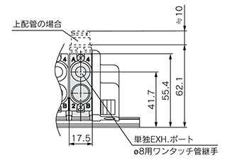 5-port solenoid valve SQ1000 / SQ2000 series manifold optional parts outline drawing 15