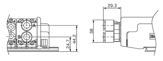 5-port solenoid valve SQ1000 / SQ2000 series manifold optional parts outline drawing 21