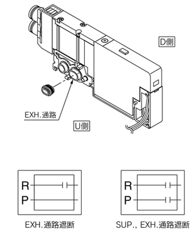 5-port solenoid valve SQ1000 / SQ2000 series manifold optional parts product specifications 30